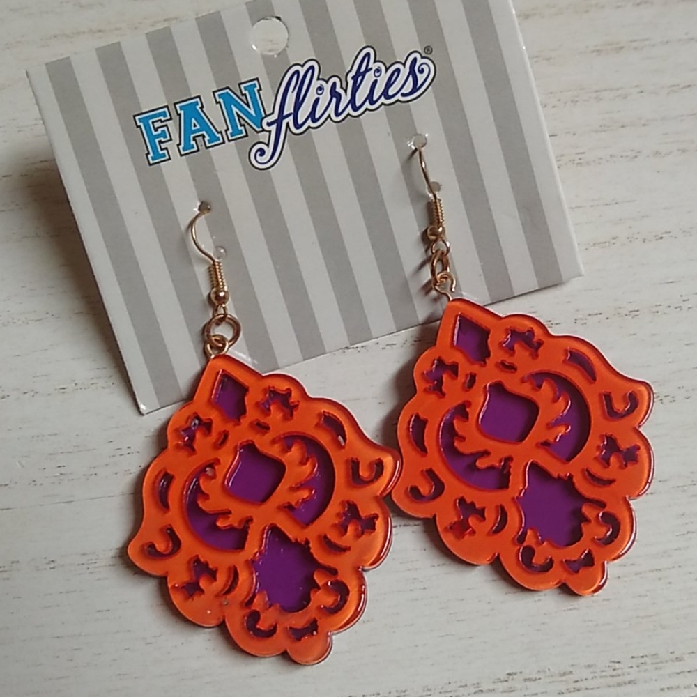 😻 3 For $15 Orange & Purple Big Lucite Dangles - Picture 3 of 3
